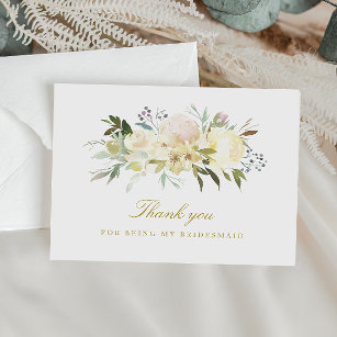 carte de remerciements de femme de ménage à fleurs