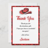 Carte de remerciements de fête Casquette de Noël o (Devant)