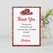 Carte de remerciements de fête Casquette de Noël o (Debout devant)