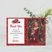 Carte de remerciements de fête Casquette de Noël o (Debout devant)