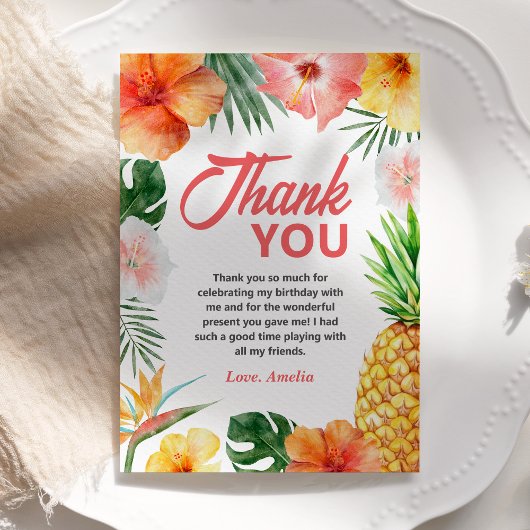 Carte de remerciements de fête d'anniversaire à Ha