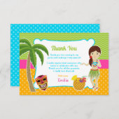 Carte de remerciements de fête d'anniversaire de L (Devant / Derrière)