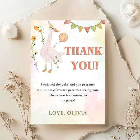 Carte de remerciements de fête d'anniversaire d'Oi