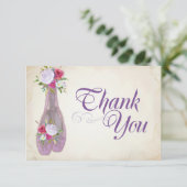 Carte de remerciements de fête de Ballerina, viole (Debout devant)