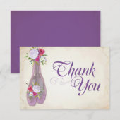 Carte de remerciements de fête de Ballerina, viole (Devant / Derrière)