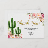 Carte de remerciements de Fête de la mariée de (Devant / Derrière)