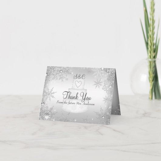 Carte de remerciements de Fête de la mariée de (Devant)