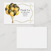 Carte de remerciements de fête des ballons (Devant / Derrière)