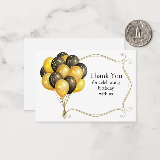 Carte de remerciements de fête des ballons (Devant/Arrière en situation)