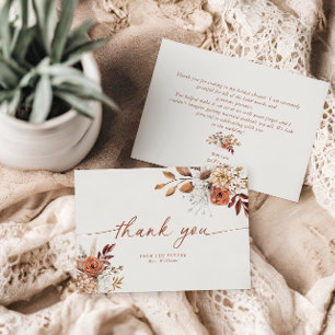 Carte de remerciements de Fête des mariées Boho Te