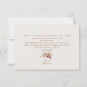 Carte de remerciements de Fête des mariées Boho Te (Dos)