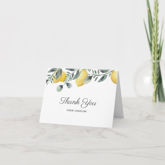 Carte de remerciements de Fête des mariées citrons (Devant)