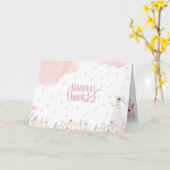 Carte de remerciements de Fête des mariées Coeurs (Fleur jaune)