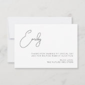 Carte de remerciements de Fête des mariées de call (Dos)