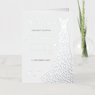 Carte de remerciements de Fête des mariées de robe