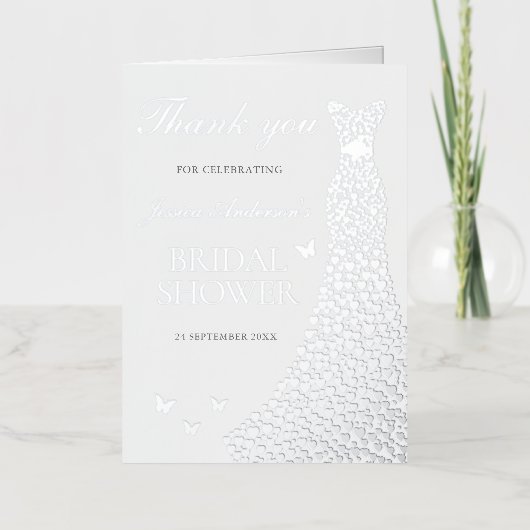 Carte de remerciements de Fête des mariées de robe (Recto)