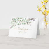 Carte de remerciements de Fête des mariées Eucalyp (Fleur jaune)