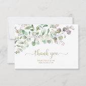 Carte de remerciements de Fête des mariées Eucalyp (Devant)