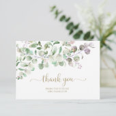 Carte de remerciements de Fête des mariées Eucalyp (Debout devant)