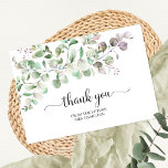 Carte de remerciements de Fête des mariées Eucalyp<br><div class="desc">Carte de remerciements de Fête des mariées Eucalyptus verdoyante</div>