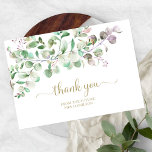 Carte de remerciements de Fête des mariées Eucalyp<br><div class="desc">Carte de remerciements de Fête des mariées Eucalyptus verdoyante</div>