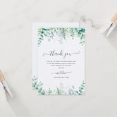 Carte de remerciements de Fête des mariées Eucalyp (Devant/Arrière en situation)