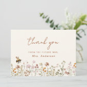 Carte de remerciements de Fête des mariées fleur s (Debout devant)