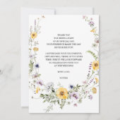 Carte de remerciements de Fête des mariées fleur s (Dos)