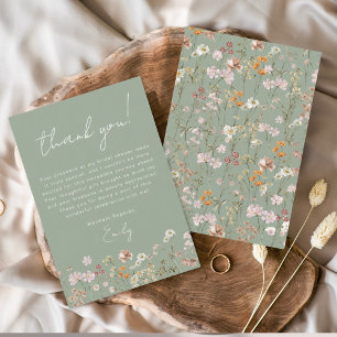 Carte de remerciements de Fête des mariées Fleur s