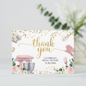 Carte de remerciements de Fête des mariées Floral (Debout devant)