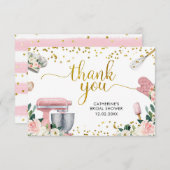 Carte de remerciements de Fête des mariées Floral (Devant / Derrière)