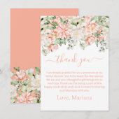 Carte de remerciements de Fête des mariées florale (Devant / Derrière)