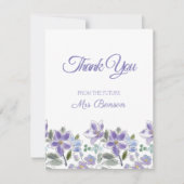 Carte de remerciements de Fête des mariées florale (Devant)