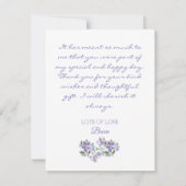 Carte de remerciements de Fête des mariées florale (Dos)