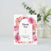 Carte de remerciements de Fête des mariées florale (Debout devant)