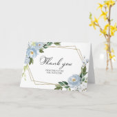 Carte de remerciements de Fête des mariées géométr (Fleur jaune)