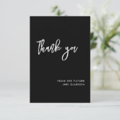 Carte de remerciements de Fête des mariées noire c (Debout devant)