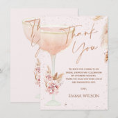 Carte de remerciements de Fête des mariées or Rose (Devant / Derrière)