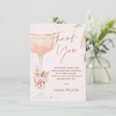 Carte de remerciements de Fête des mariées or Rose (Debout devant)
