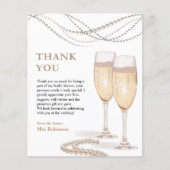 Carte de remerciements de Fête des mariées Pearl & (Devant)