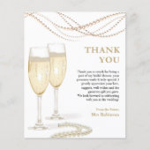 Carte de remerciements de Fête des mariées Pearl & (Devant)