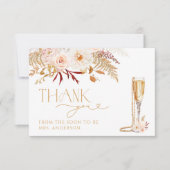 Carte de remerciements de Fête des mariées Pearl & (Devant)