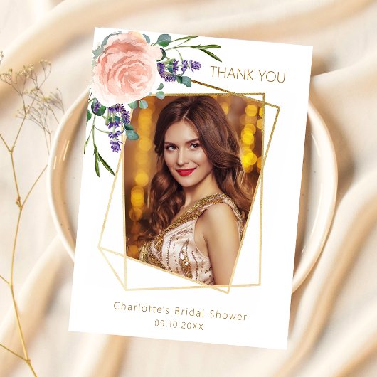 Carte de remerciements de Fête des mariées photo r