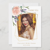 Carte de remerciements de Fête des mariées photo r (Devant)