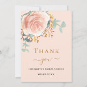 carte de remerciements de Fête des mariées rose à  (Devant)