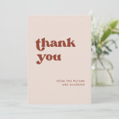 Carte de remerciements de Fête des mariées rose ré (Debout devant)