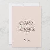 Carte de remerciements de Fête des mariées rose ré (Dos)