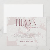 Carte de remerciements de Fête des mariées rose vi (Devant / Derrière)