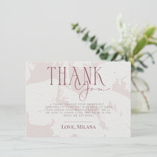 Carte de remerciements de Fête des mariées rose vi (Debout devant)