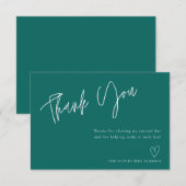 Carte de remerciements de Fête des mariées Turquoi (Devant / Derrière)